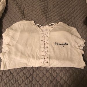 LA Hearts Los Angeles Lace-Up Tee